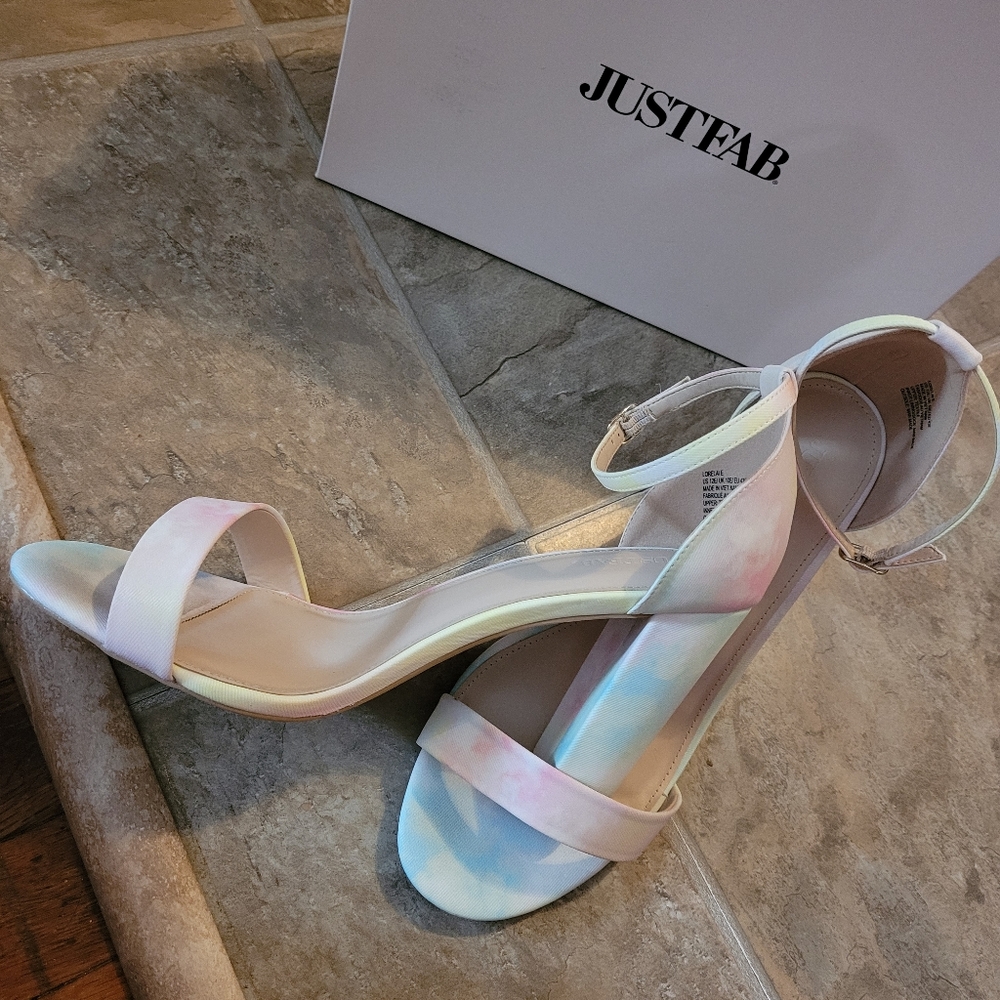 Nib Justfab Lorelai-E Tie Dye Multi Pumps Size 12 - image 3